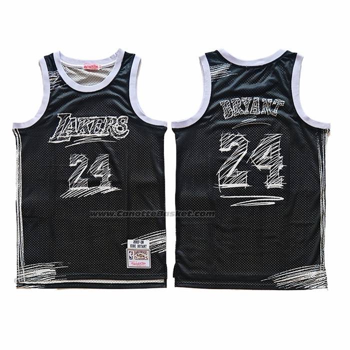 Maglia Los Angeles Lakers Kobe Bryant No 24 Mitchell & Ness 2007-08 Nero